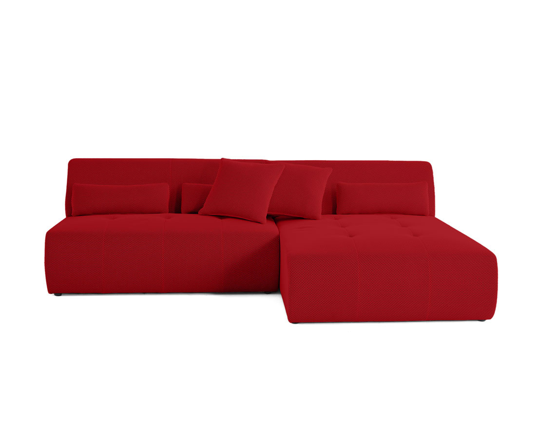 Canapé modulable d'angle réversible 4 places - en tissu mailles 3D - Onyx