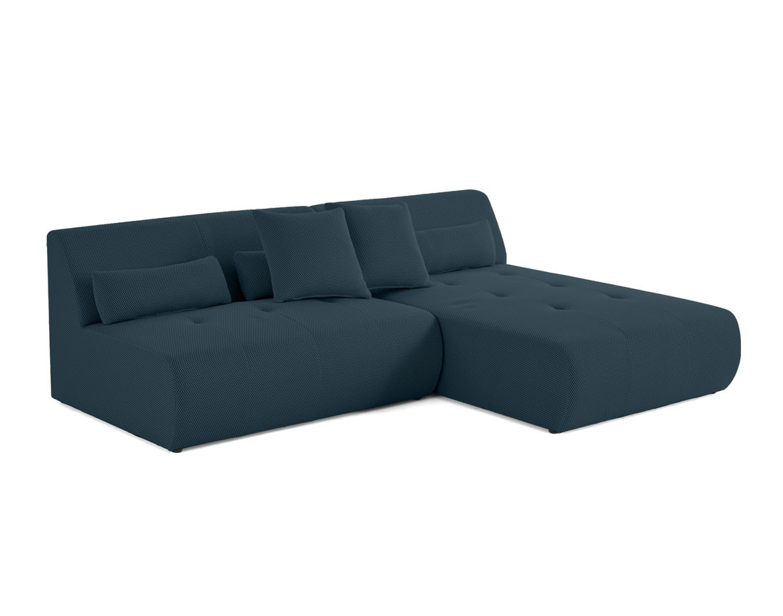 Canapé modulable d'angle réversible 4 places - en tissu mailles 3D - Onyx