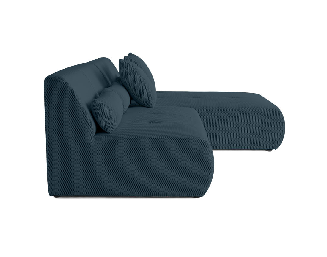 Canapé modulable d'angle réversible 4 places - en tissu mailles 3D - Onyx