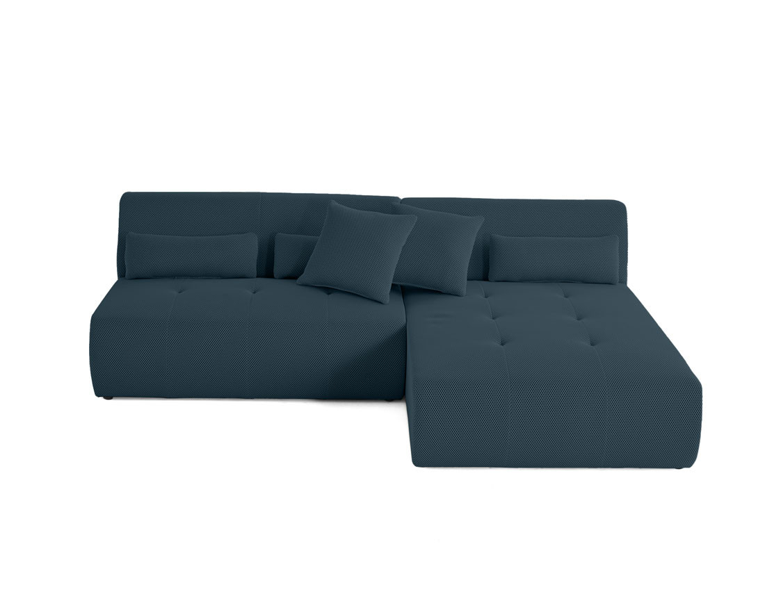 Canapé modulable d'angle réversible 4 places - en tissu mailles 3D - Onyx