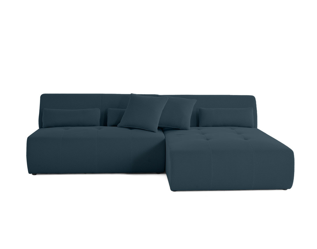 Canapé modulable d'angle réversible 4 places - en tissu mailles 3D - Onyx