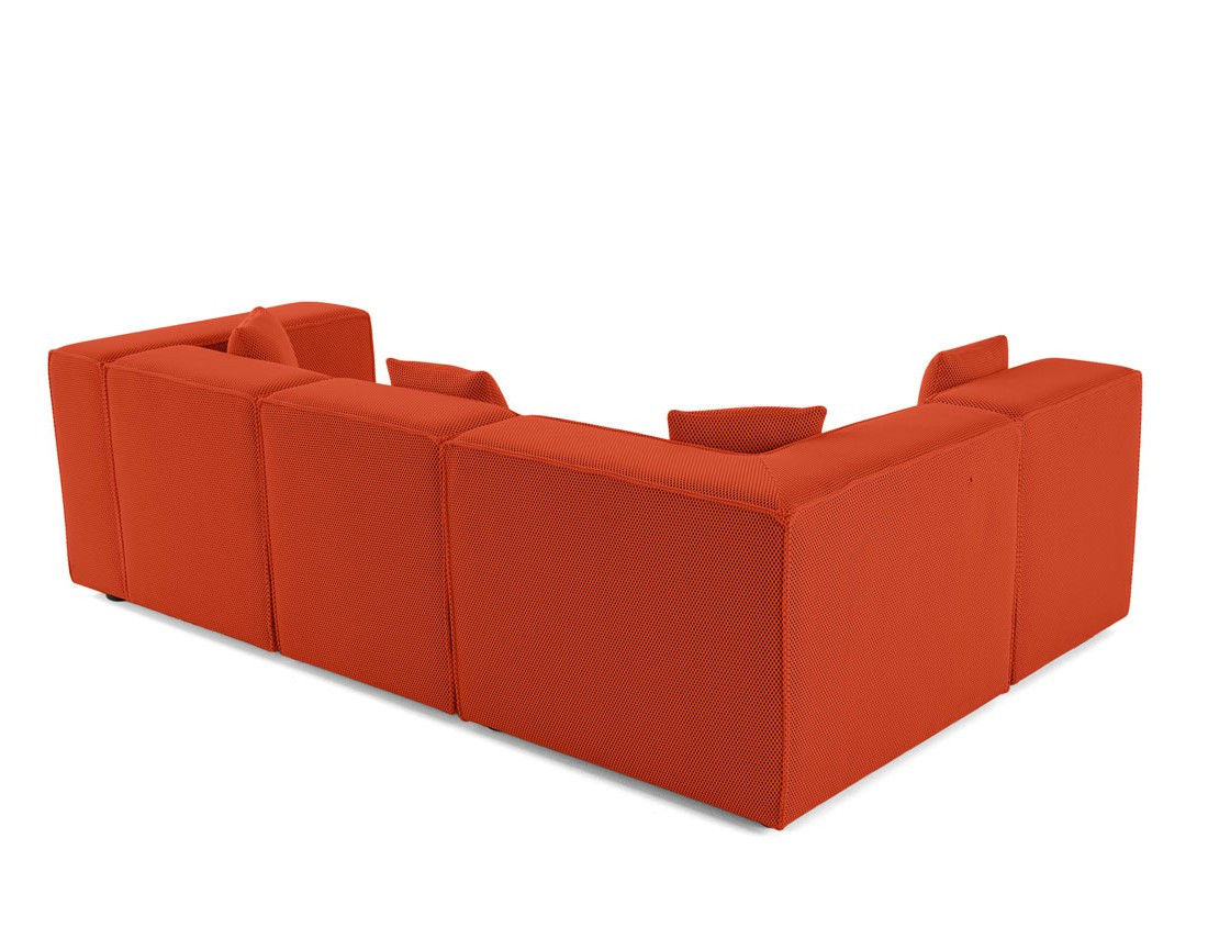 Canapé modulable d'angle gauche 5 places en tissu mailles 3D Arty