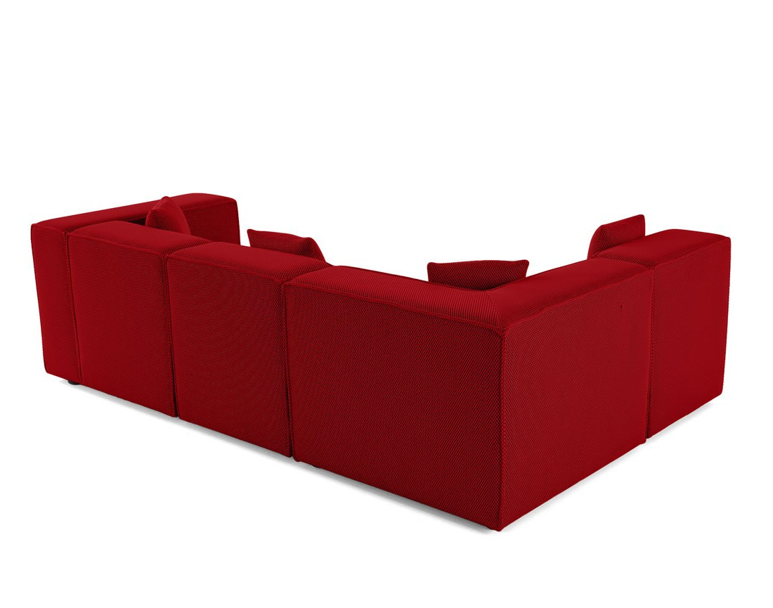 Canapé modulable d'angle gauche 5 places en tissu mailles 3D Arty