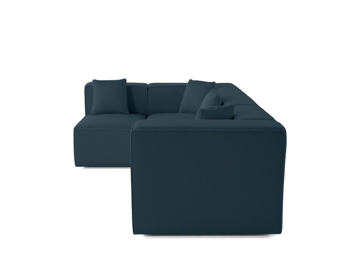 Canapé modulable d'angle gauche 5 places en tissu mailles 3D Arty