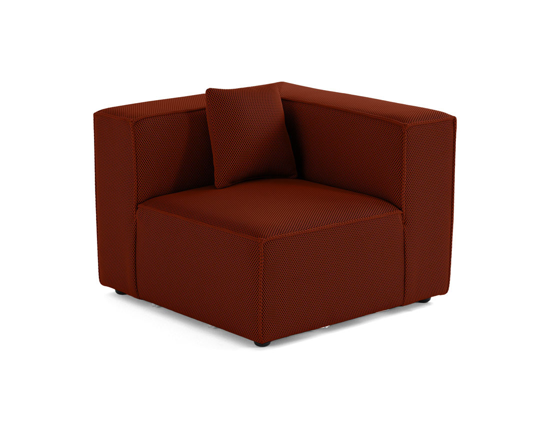 Module d'assise d'angle réversible en tissu mailles 3D Arty