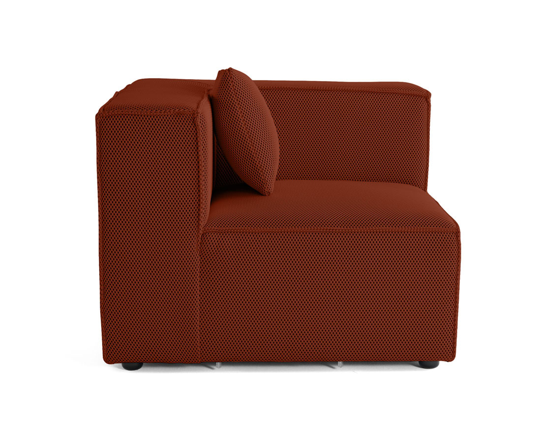 Module d'assise d'angle réversible en tissu mailles 3D Arty