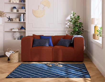 Module d'assise d'angle réversible en tissu mailles 3D Arty