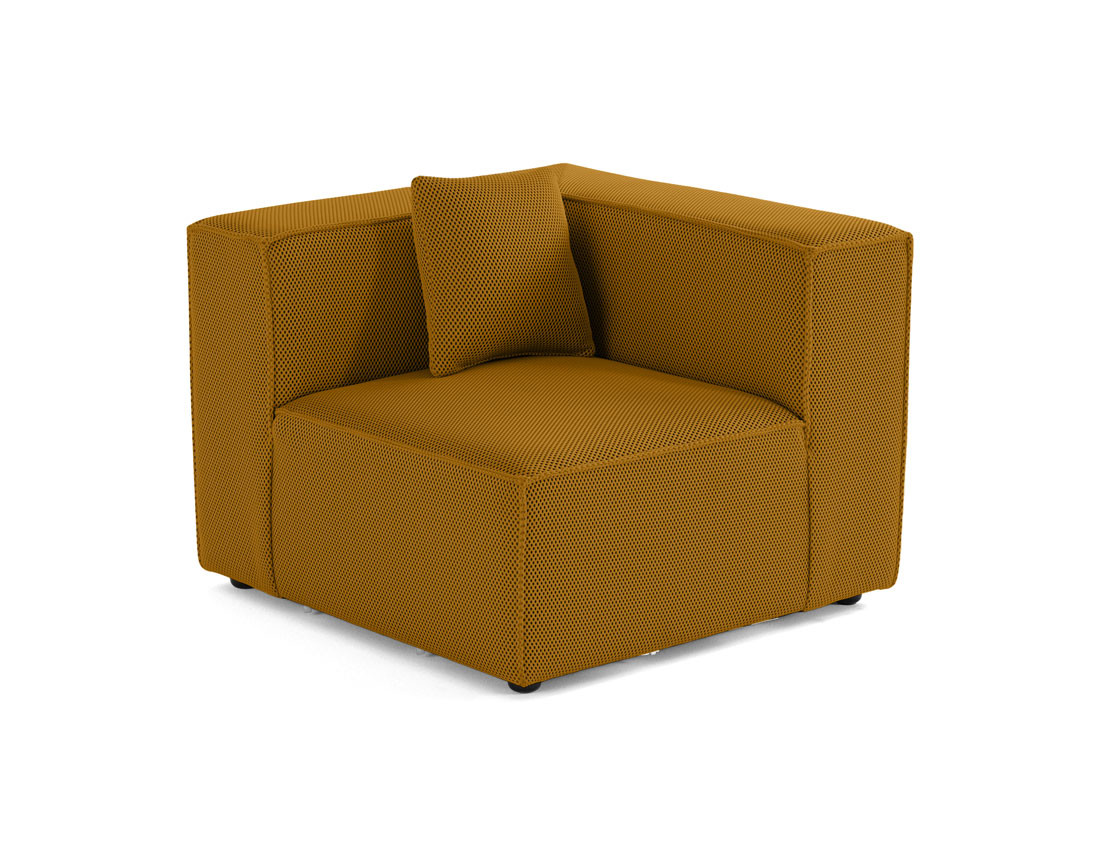 Module d'assise d'angle réversible en tissu mailles 3D Arty