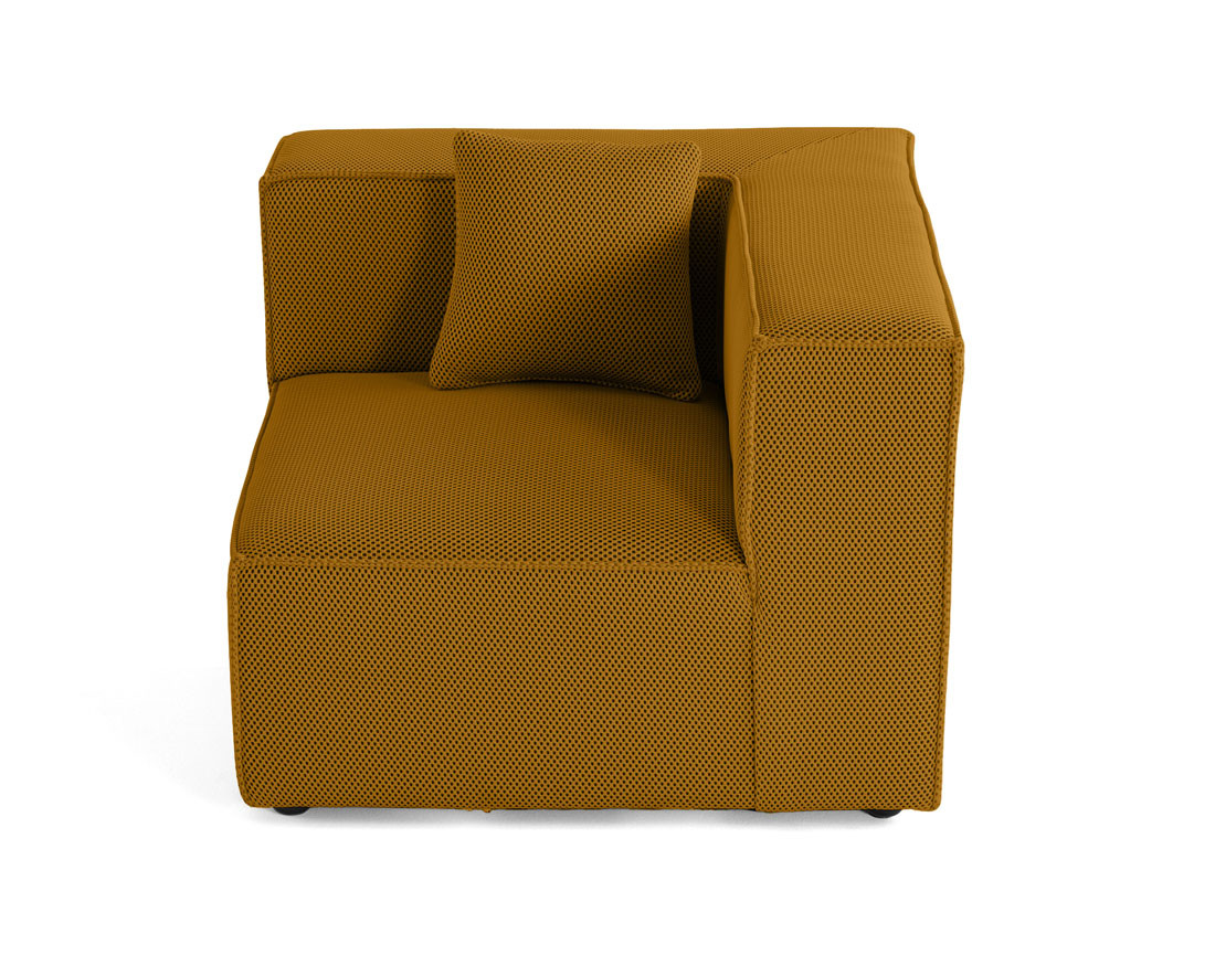 Module d'assise d'angle réversible en tissu mailles 3D Arty