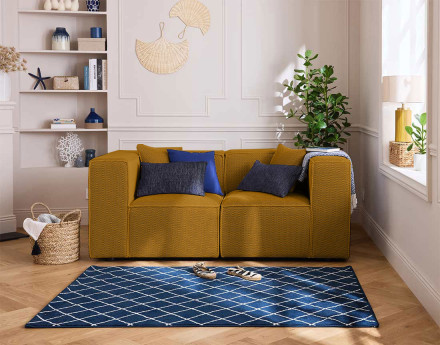 Module d'assise d'angle réversible en tissu mailles 3D Arty