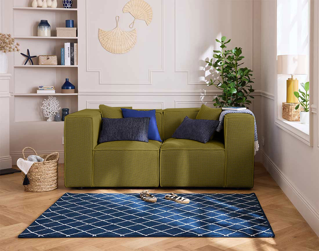 Module d'assise d'angle réversible en tissu mailles 3D Arty