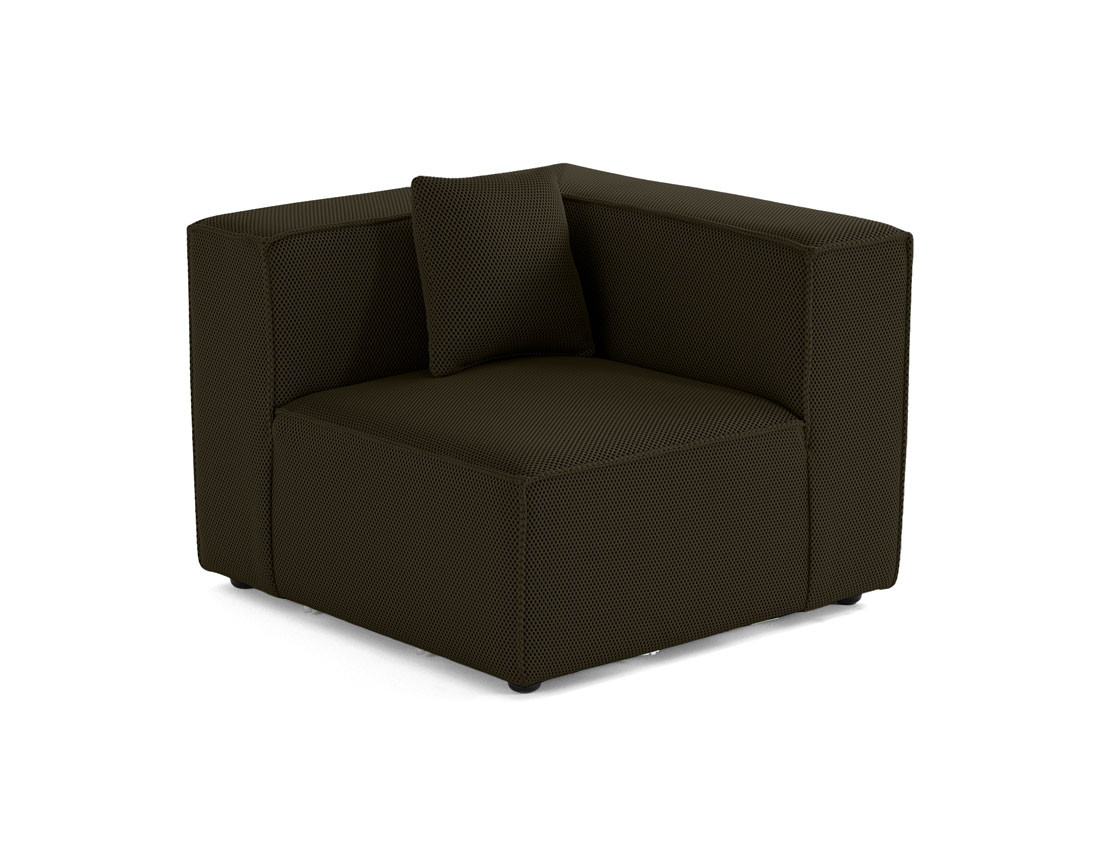 Module d'assise d'angle réversible en tissu mailles 3D Arty