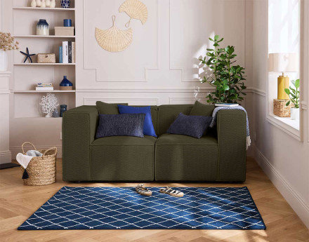 Module d'assise d'angle réversible en tissu mailles 3D Arty