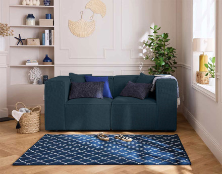 Module d'assise d'angle réversible en tissu mailles 3D Arty