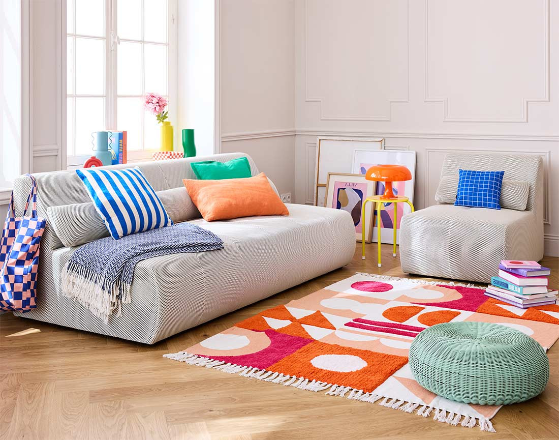 Canapé droit 3 places en tissu mailles 3D Onyx Canapé droit 3 places en tissu mailles 3D Onyx