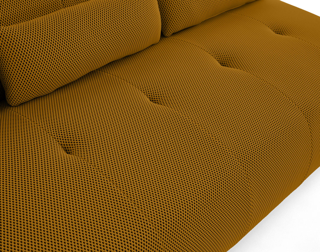 Canapé droit 3 places en tissu mailles 3D Onyx