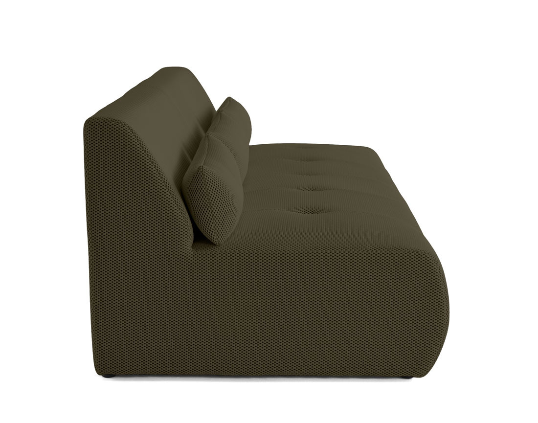 Canapé droit 3 places en tissu mailles 3D Onyx