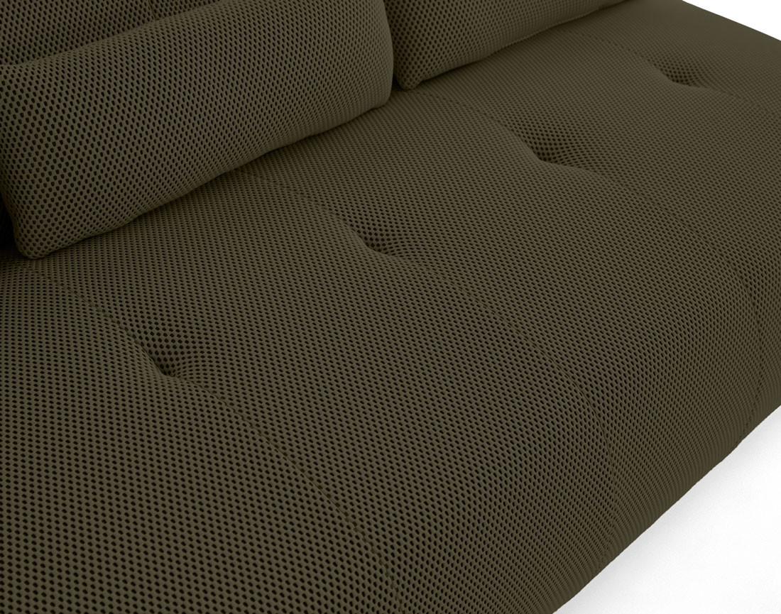 Canapé droit 3 places en tissu mailles 3D Onyx