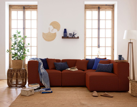 Module d'assise sans accoudoirs  en tissu mailles 3D Arty