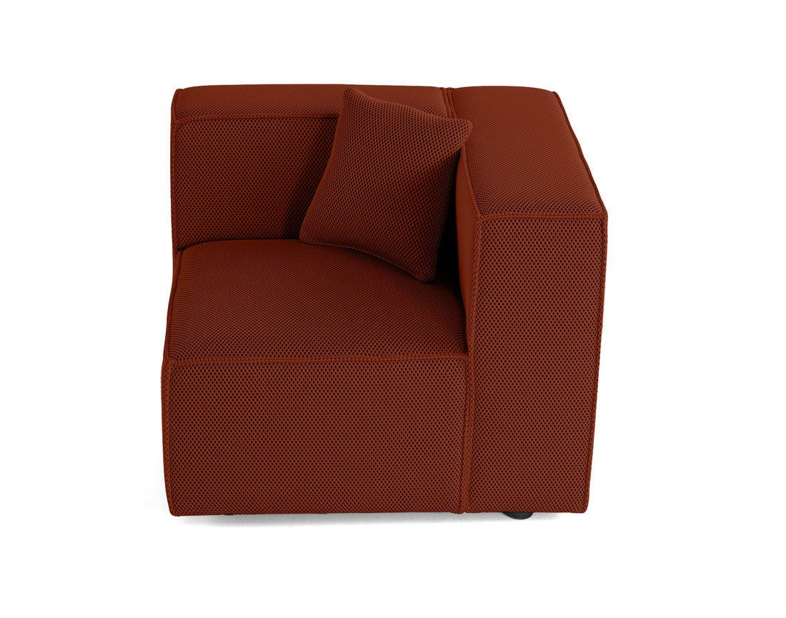 Module d'assise droit en tissu mailles 3D Arty