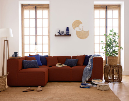 Module d'assise droit en tissu mailles 3D Arty