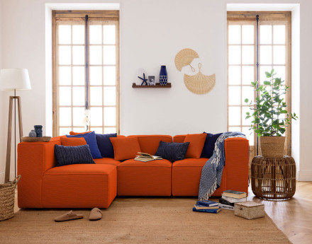 Module d'assise droit en tissu mailles 3D Arty