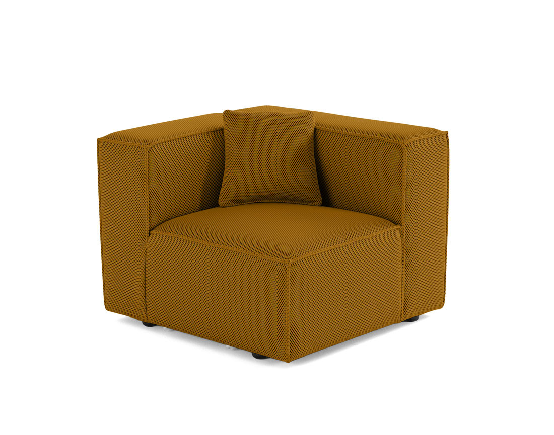 Module d'assise droit en tissu mailles 3D Arty