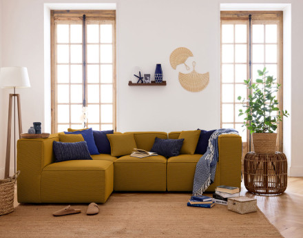 Module d'assise droit en tissu mailles 3D Arty