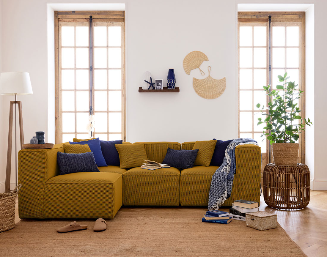 Module d'assise droit en tissu mailles 3D Arty