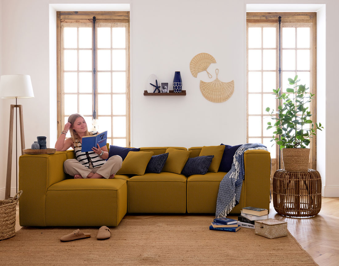 Module d'assise droit en tissu mailles 3D Arty