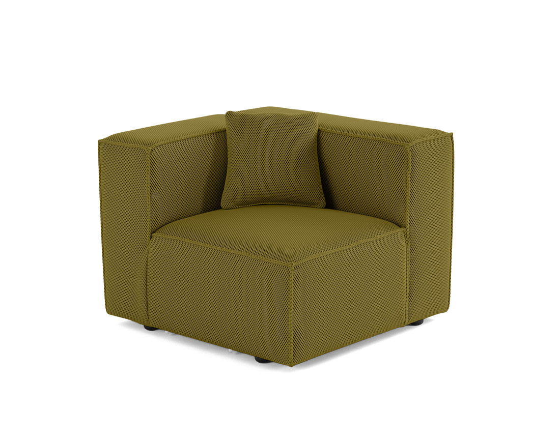 Module d'assise droit en tissu mailles 3D Arty