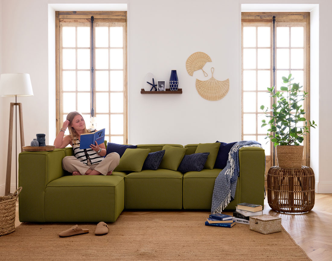 Module d'assise droit en tissu mailles 3D Arty