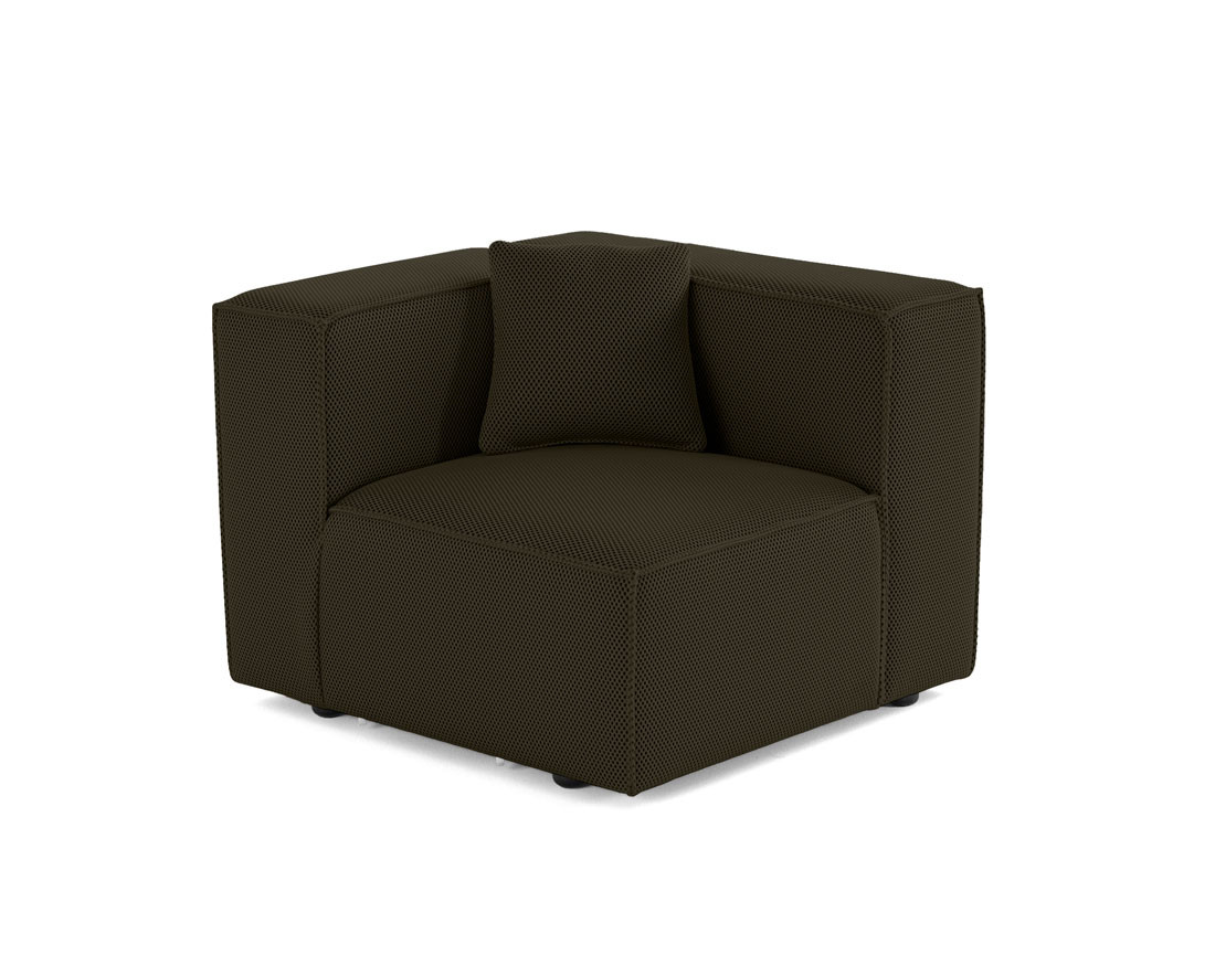 Module d'assise droit en tissu mailles 3D Arty