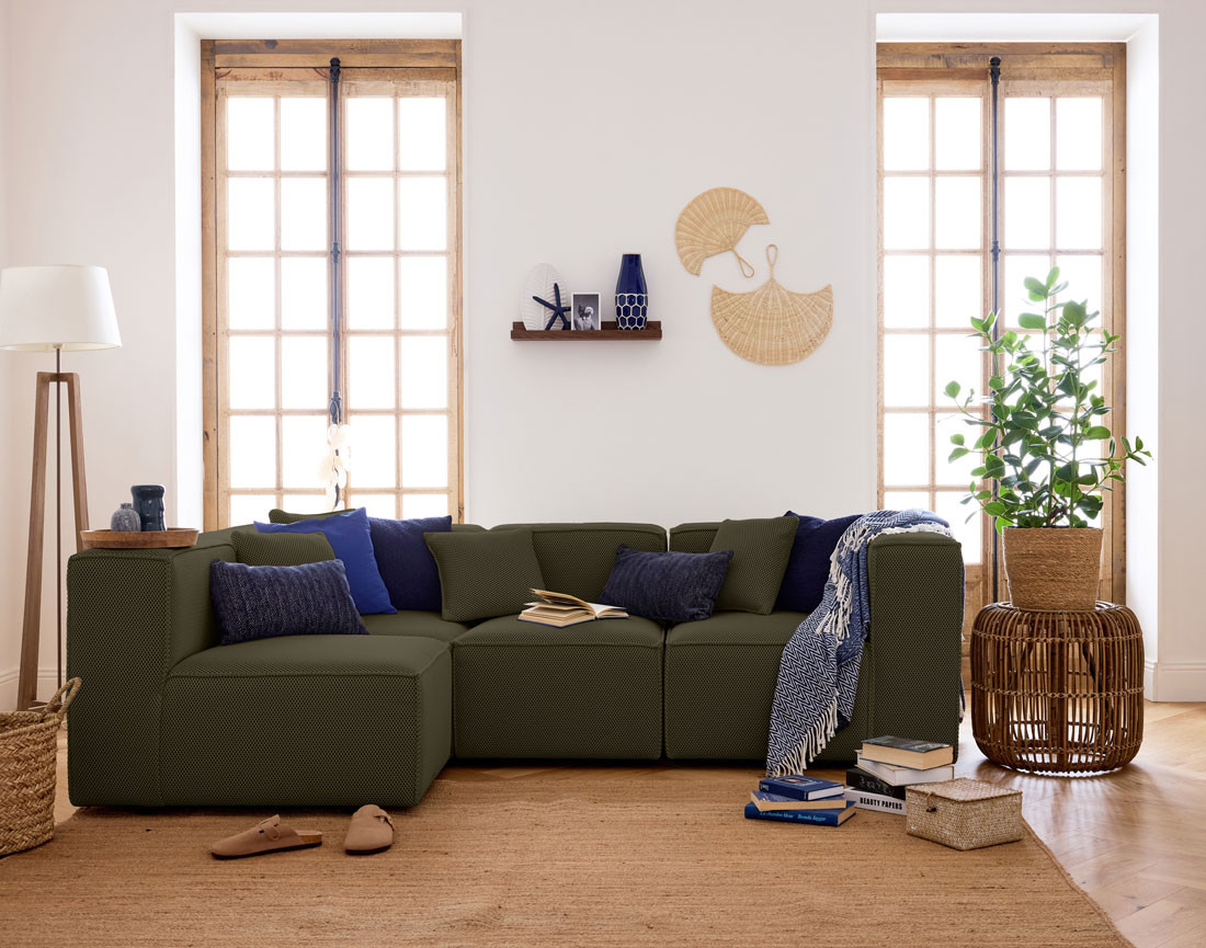 Module d'assise droit en tissu mailles 3D Arty