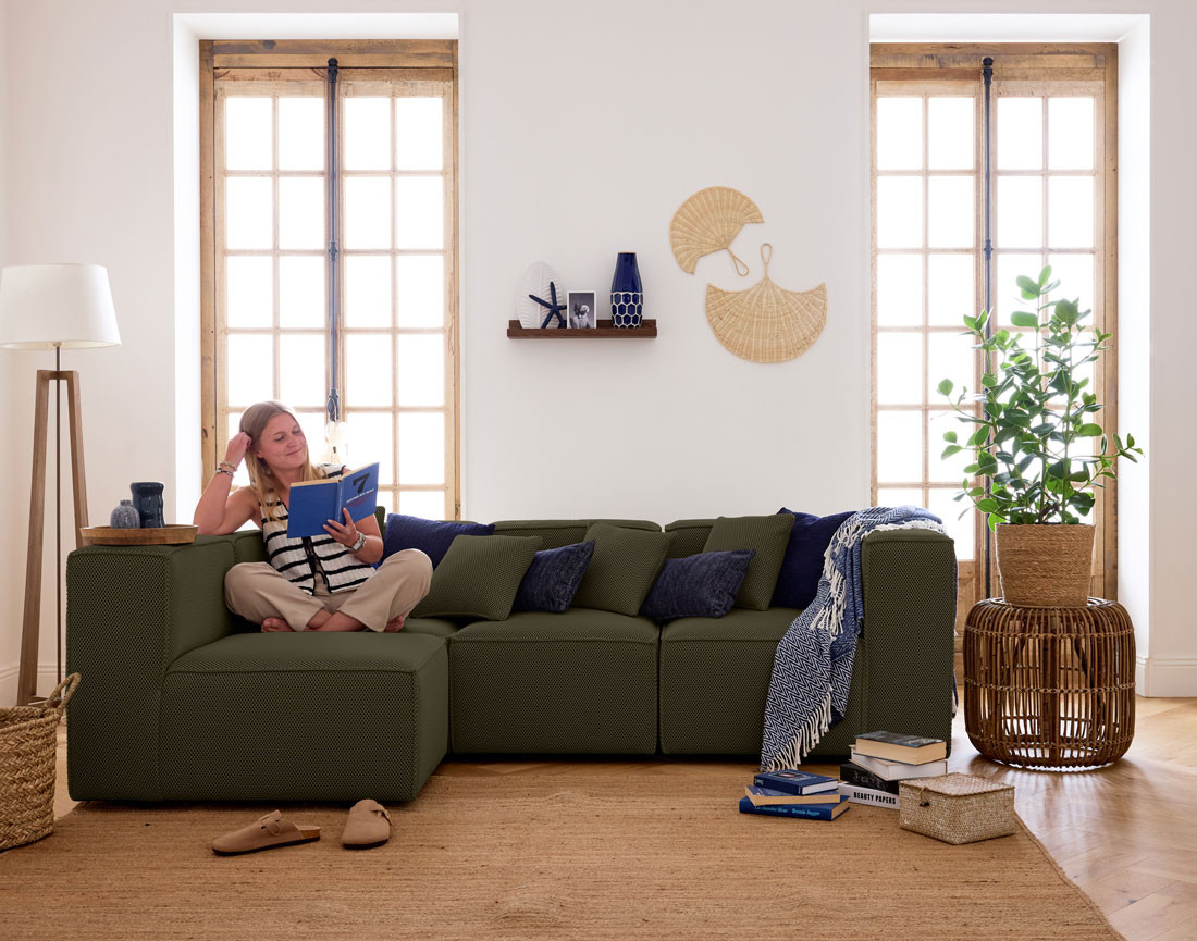 Module d'assise droit en tissu mailles 3D Arty