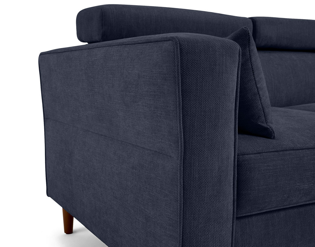 Canapé d'angle convertible avec têtières coffre 4 places Alicante