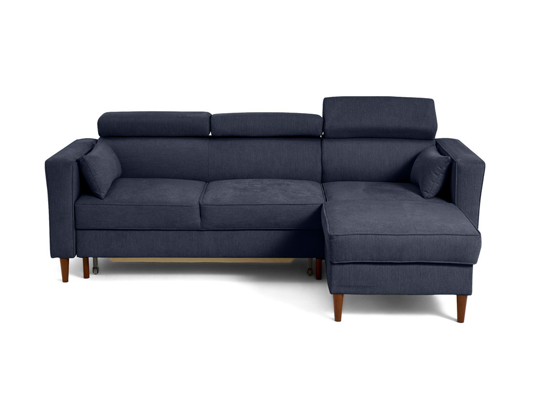 Canapé d'angle convertible avec têtières coffre 4 places Alicante