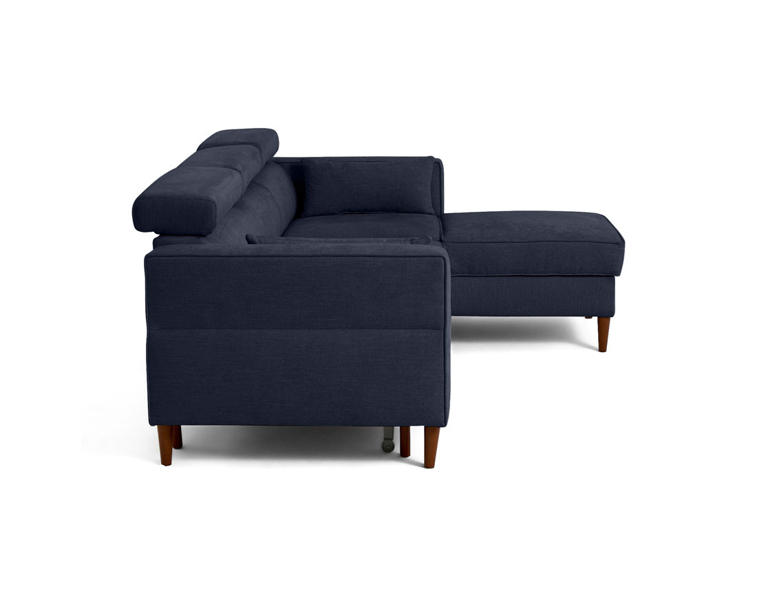 Canapé d'angle convertible avec têtières coffre 4 places Alicante