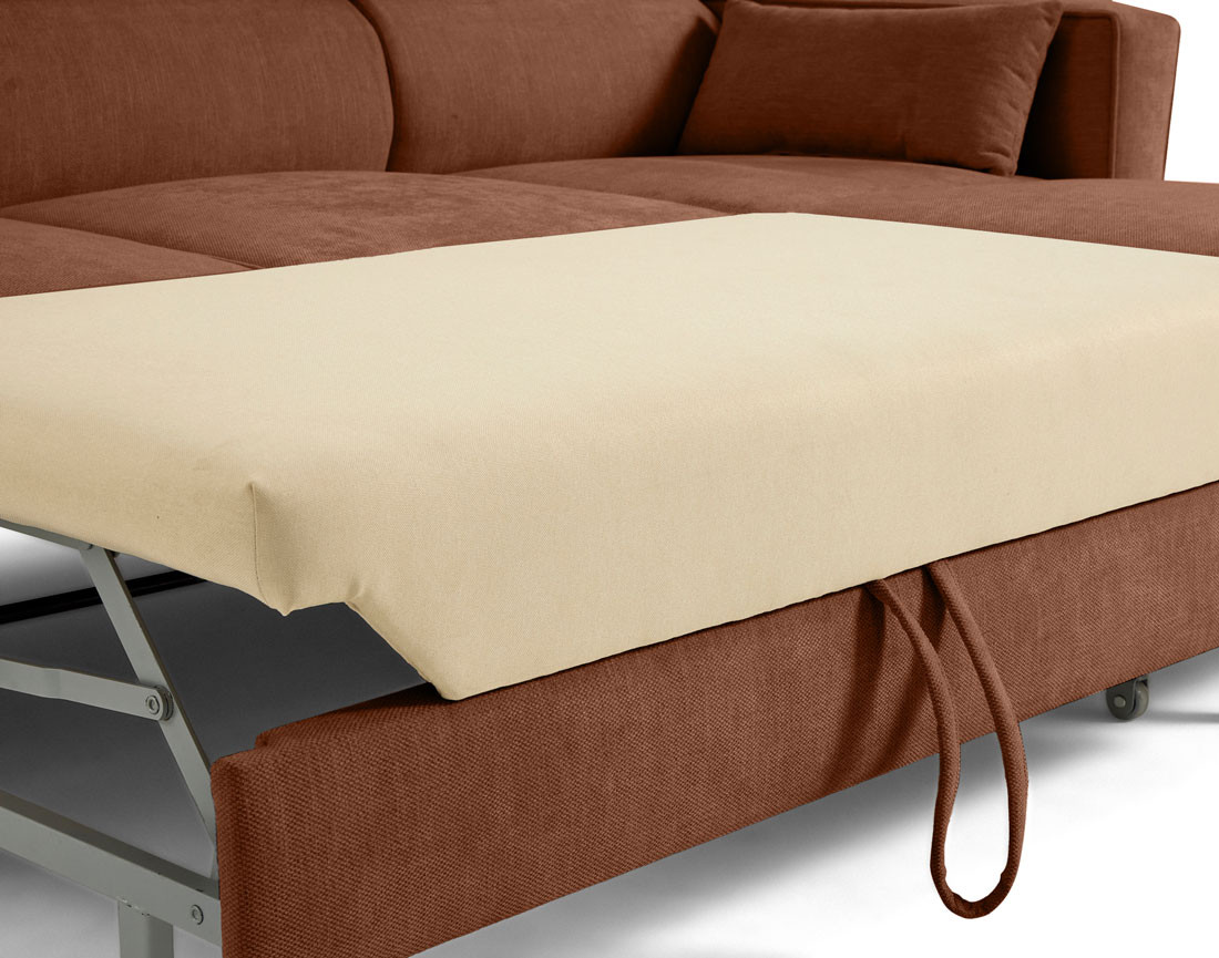 Canapé d'angle convertible avec têtières coffre 4 places Alicante