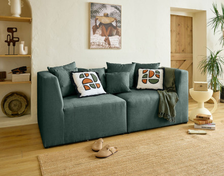 Canapé modulable 2 places en tissu Amalfi