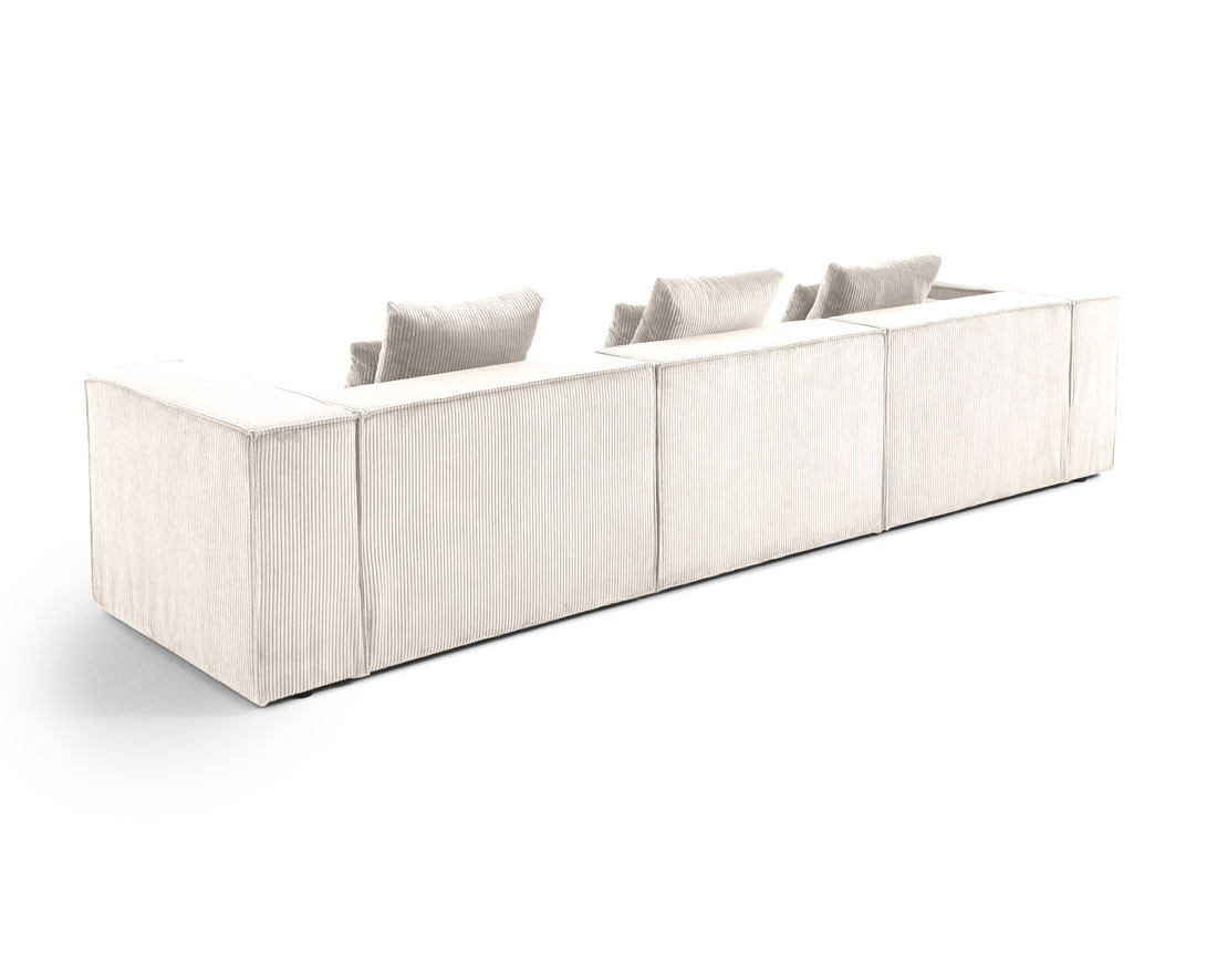 Canapé modulable droit 3 places en velours côtelé Colombine