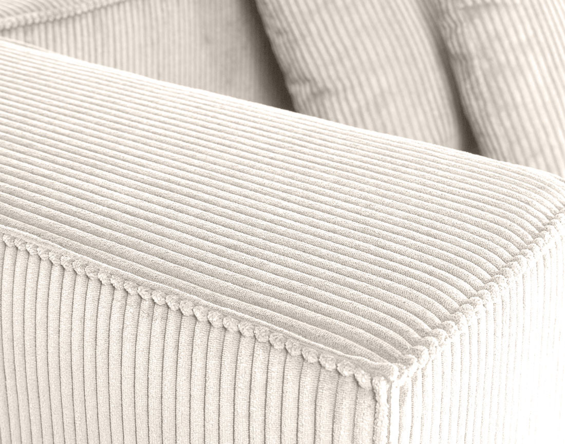 Canapé modulable droit 3 places en velours côtelé Colombine