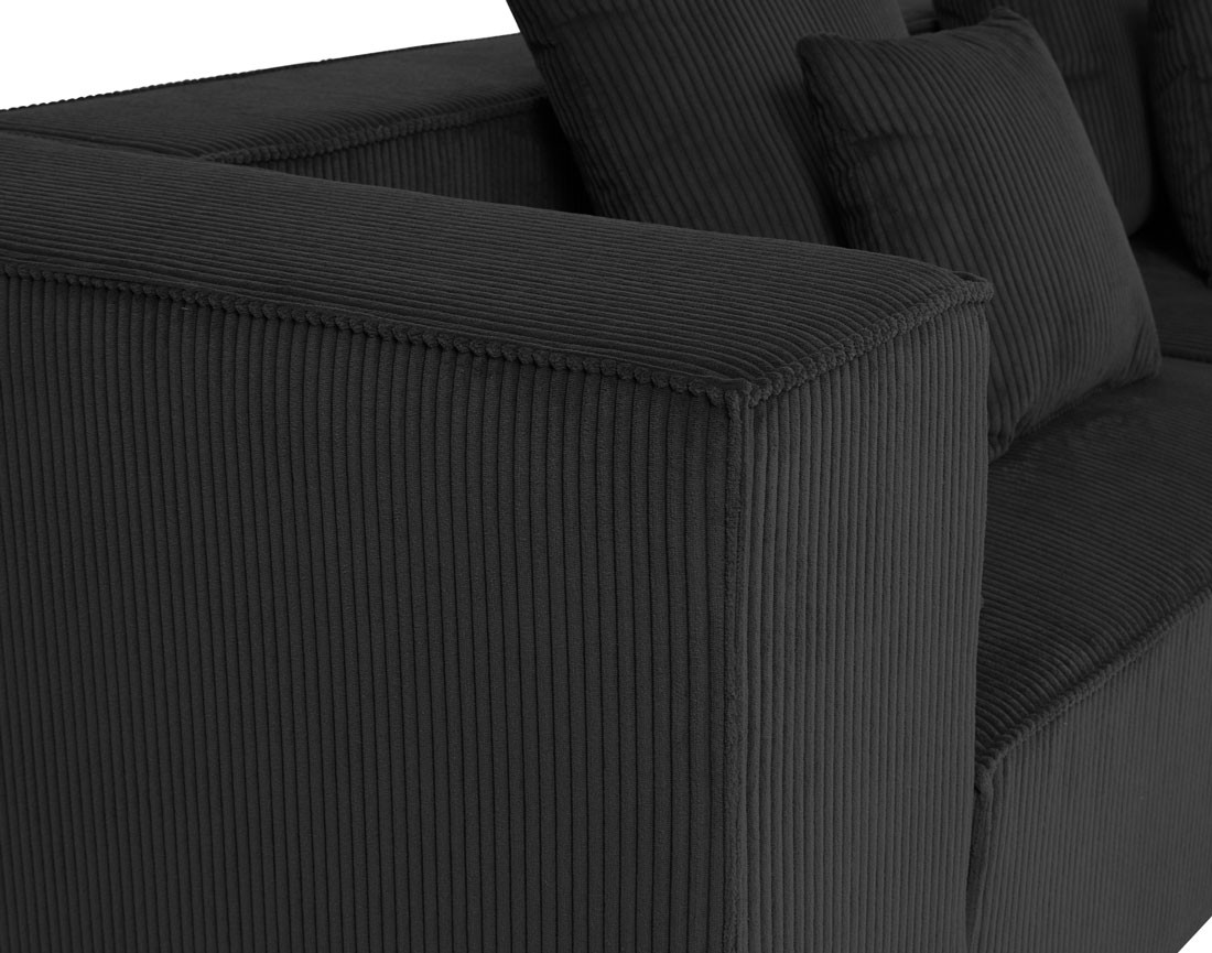 Canapé modulable droit 3 places en velours côtelé Colombine Canapé modulable droit 3 places en velours côtelé Colombine