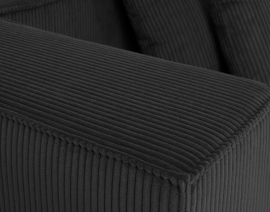 Canapé modulable droit 3 places en velours côtelé Colombine Canapé modulable droit 3 places en velours côtelé Colombine