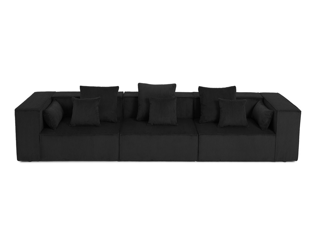 Canapé modulable droit 3 places en velours côtelé Colombine Canapé modulable droit 3 places en velours côtelé Colombine