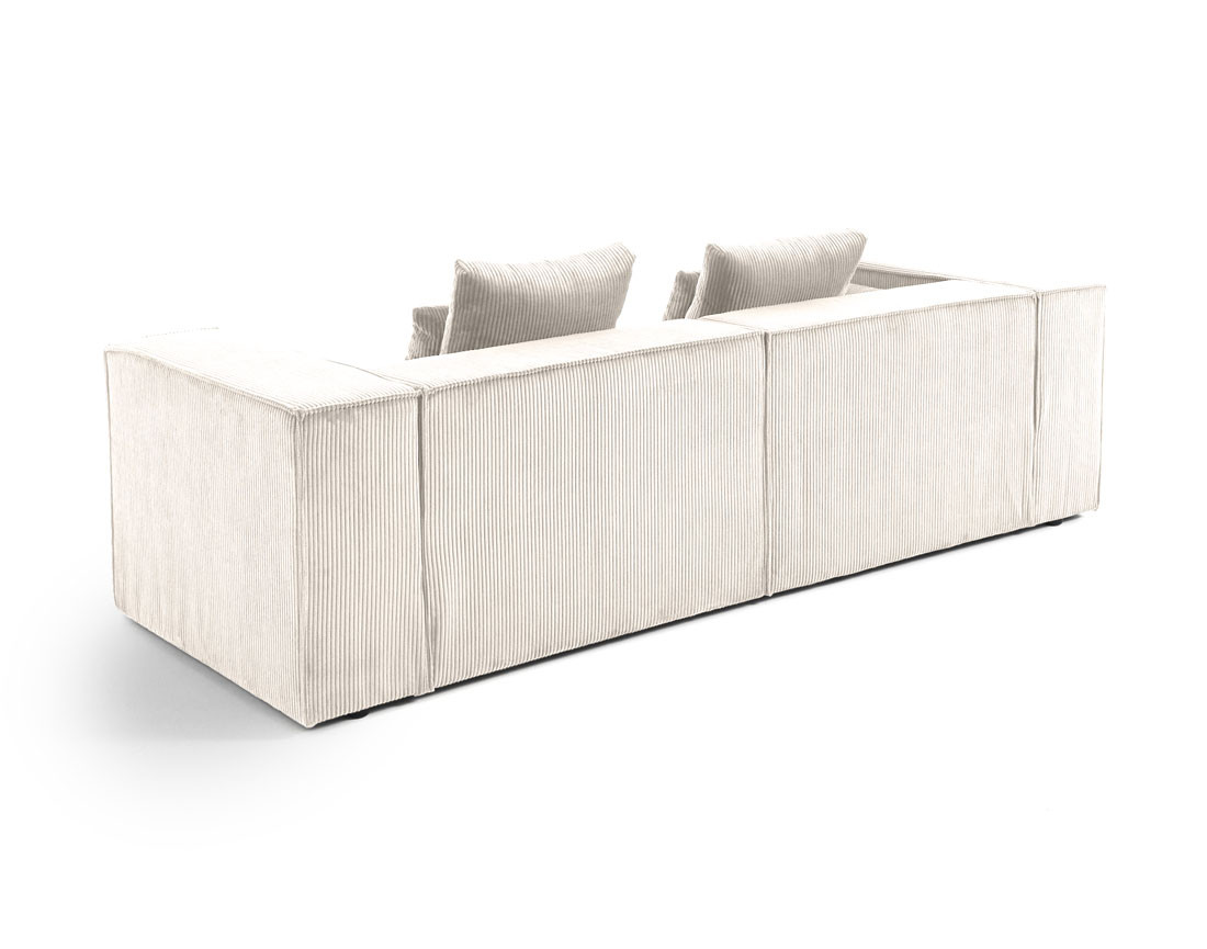 Canapé modulable droit 2 places en velours côtelé Colombine