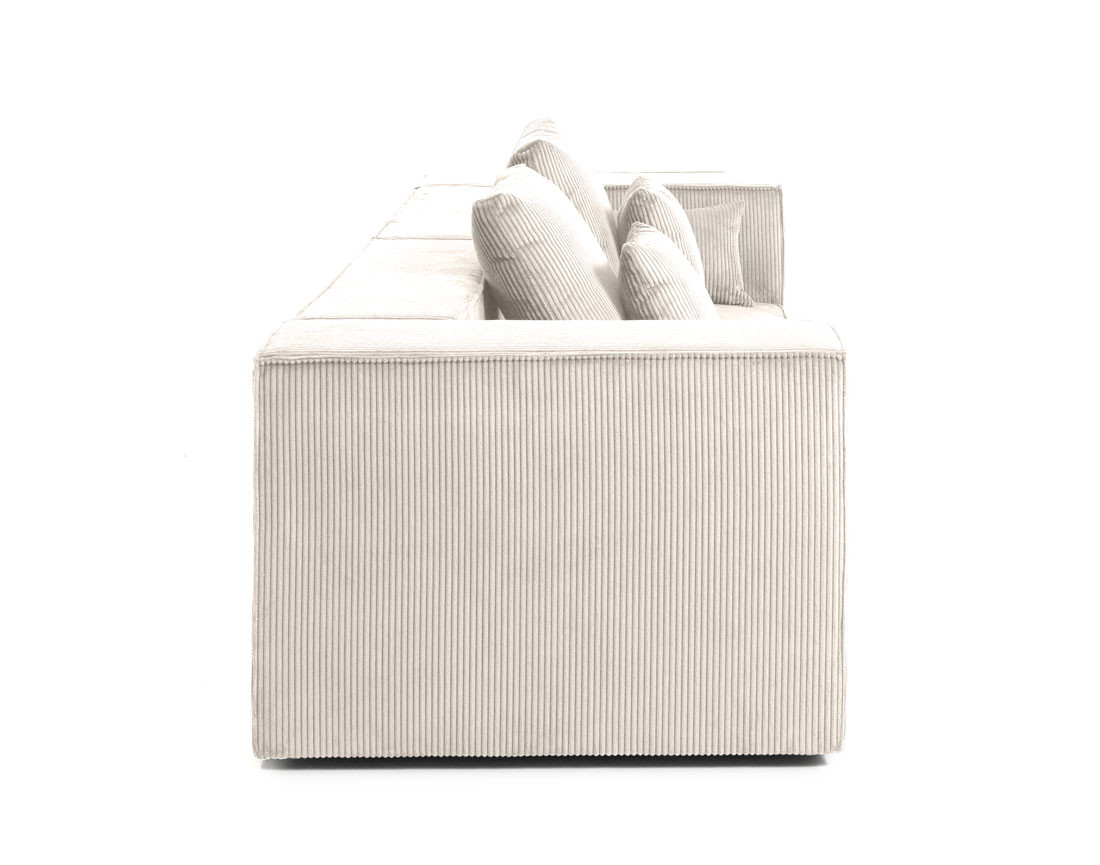 Canapé modulable droit 2 places en velours côtelé Colombine