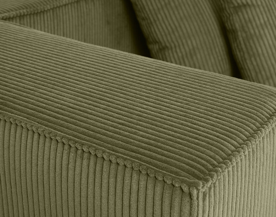 Canapé modulable droit 2 places en velours côtelé Colombine