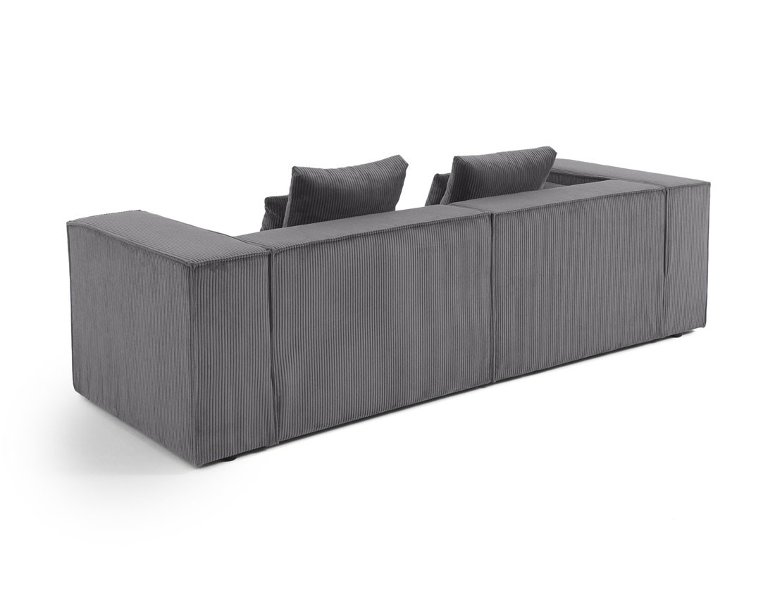 Canapé modulable droit 2 places en velours côtelé Colombine