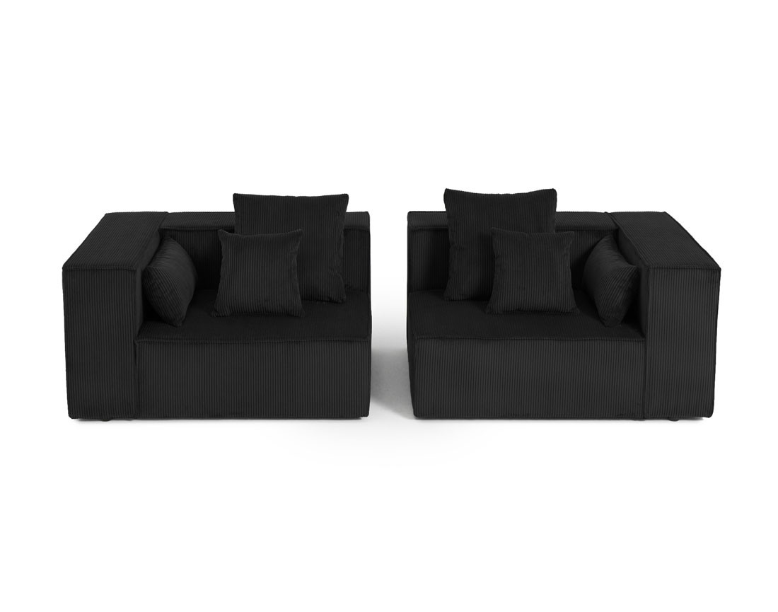 Canapé modulable droit 2 places en velours côtelé Colombine Canapé modulable droit 2 places en velours côtelé Colombine